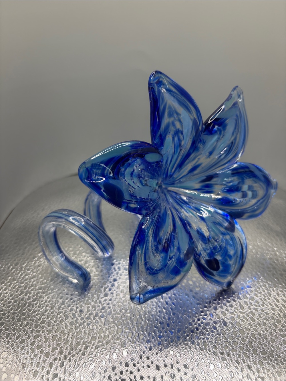 Murano glass 5.5 glitter 6 petal flower